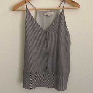 Loft peplum button front tank